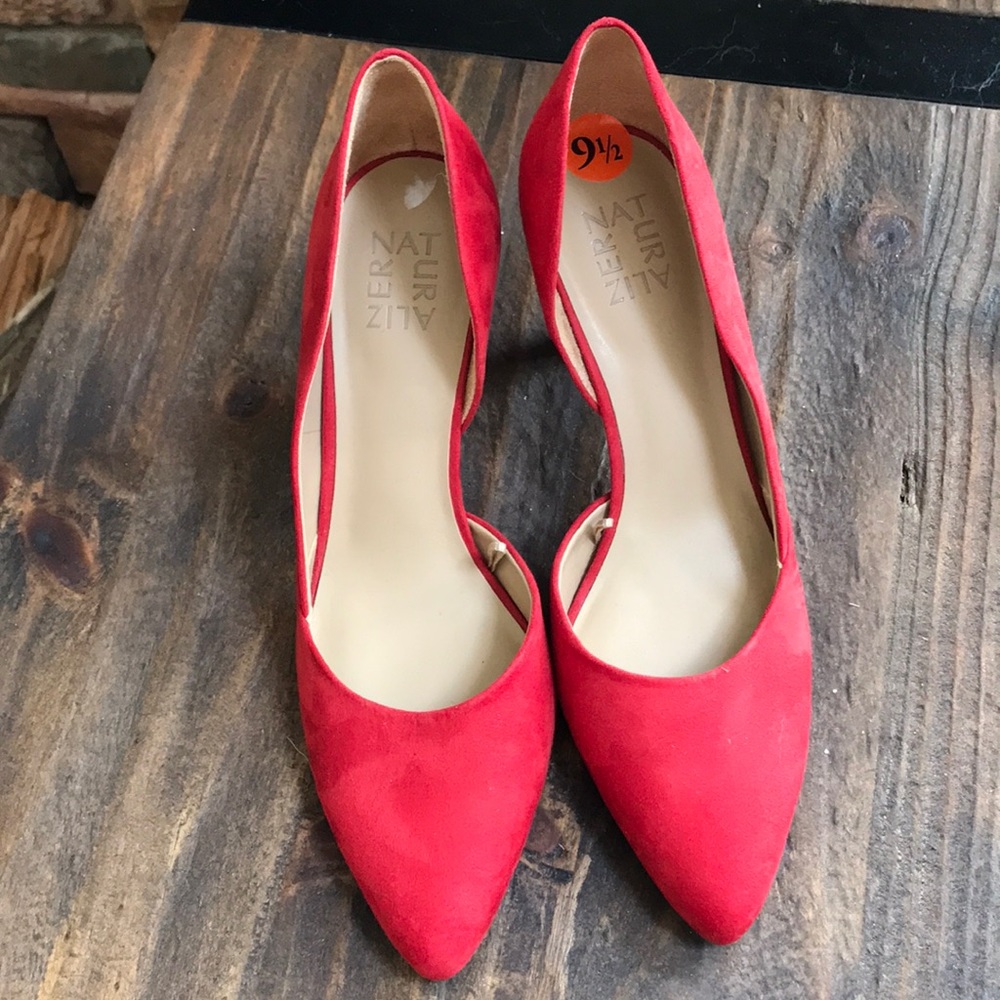 Women’s red suede heels